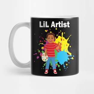 Lil artist cute little boy painting for little artists Mug